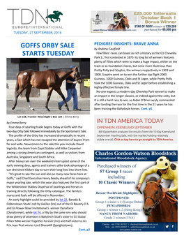 Goffs Orby Sale Starts Tuesday Cont