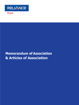 Memorandum of Association & Articles of Association