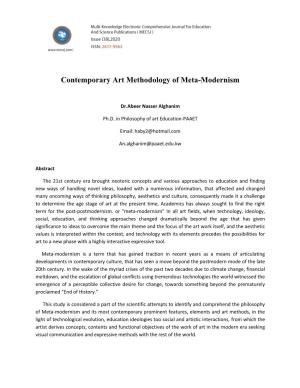 Contemporary Art Methodology of Meta-Modernism