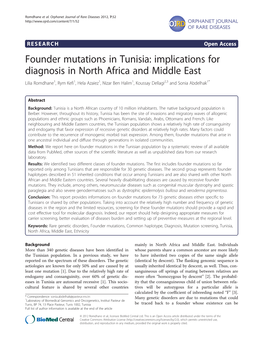 Founder Mutations in Tunisia