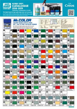 CATALOGUE 2018-2019 AIRBRUSHES, COMPRESSORS & COLORS "Mr