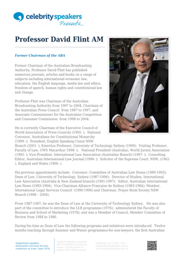 Professor David Flint AM