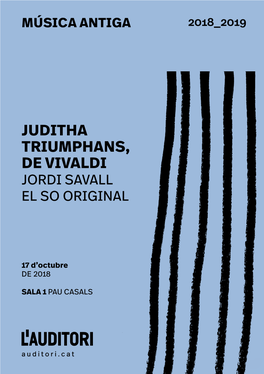 Juditha Triumphans, De Vivaldi Jordi Savall El So Original