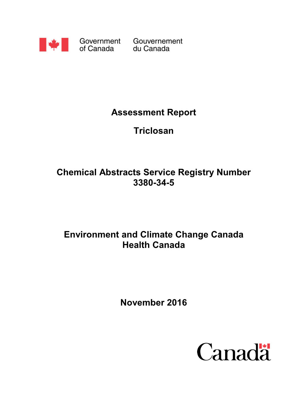 Assessment Report Triclosan Chemical Abstracts Service