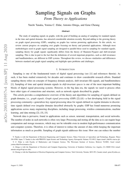 Sampling Signals on Graphs from Theory to Applications