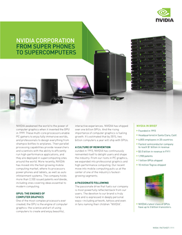 Nvidia Corporation from Super Phones to Supercomputers