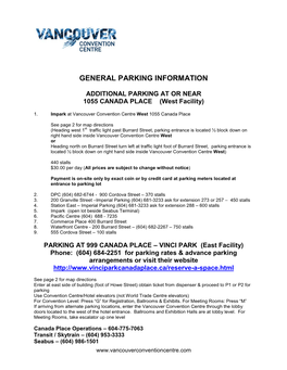 General Parking Information
