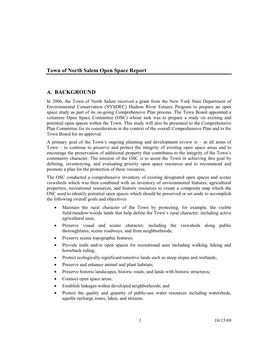 Town of North Salem Open Space Report A. BACKGROUND