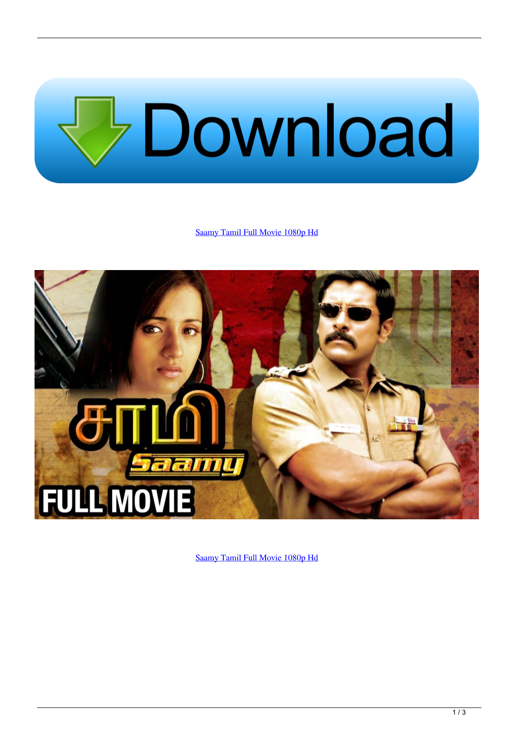 Saamy Tamil Full Movie 1080P Hd