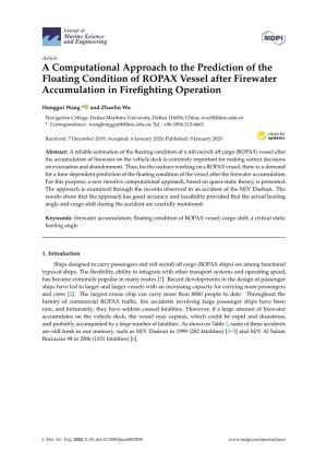 A Computational Approach to the Prediction of the Floating Condition of ROPAX Vessel After Firewater Accumulation in Firefightin
