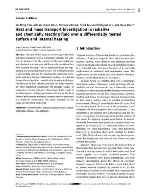Heat and Mass Transport Investigation in Radiative and Chemically Reacting Fluid Over a Differentially Heated Surface and Internal Heating