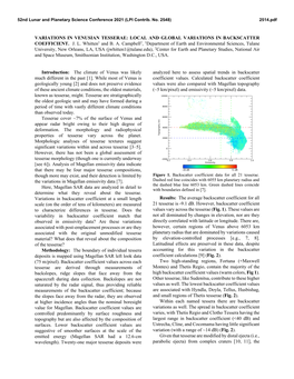 Local and Global Variations in Backscatter Coefficient