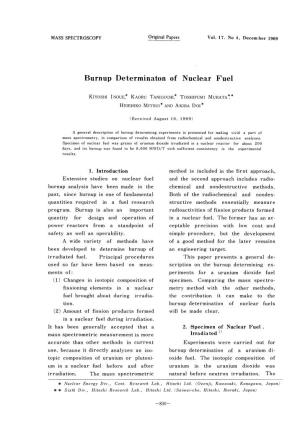 Burnup Determinaton of Nuclear Fuel
