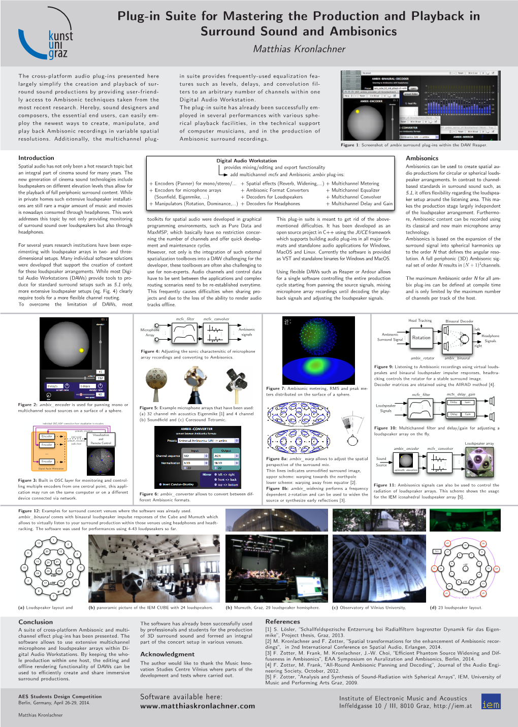 Plug-In Suite for Mastering the Production and Playback in Surround Sound and Ambisonics Matthias Kronlachner