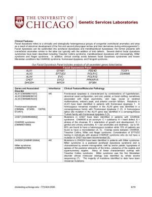 Facial Dysostosis Information Sheet 6-10-19