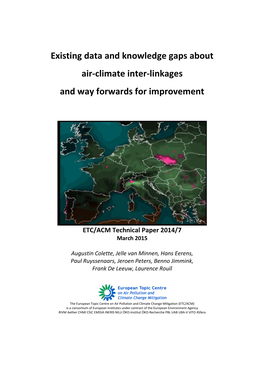 Existing Data and Knowledge Gaps About Air-Climate Inter-Linkages and Way Forwards for Improvement