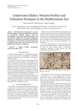 Underwater Gliders: Mission Profiles and Utilisation Strategies in the Mediterranean Sea