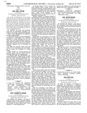CONGRESSIONAL RECORD— Extensions of Remarks E564 HON