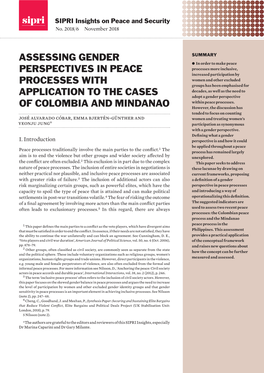 Assessing Gender Perspectives in Peace Processes With