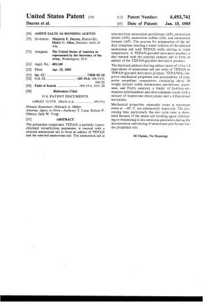 United States Patent (19) 11 Patent Number: 4,493,741 Ducote Et Al