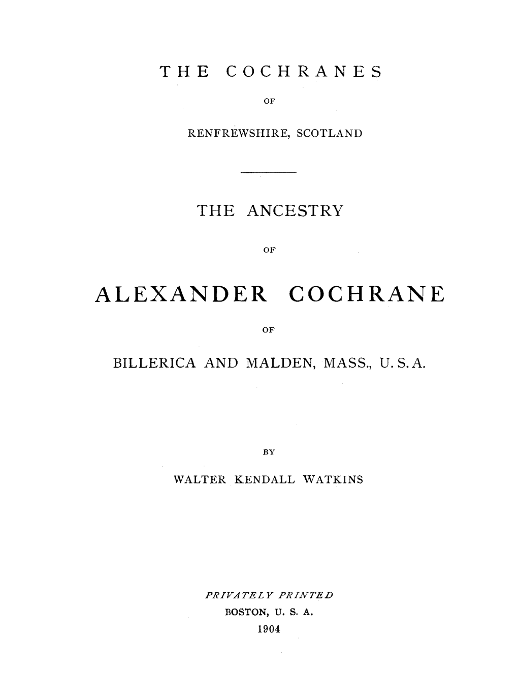 Alexander Cochrane