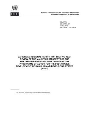 Caribbean Regional Report for the Five-Year Review Of