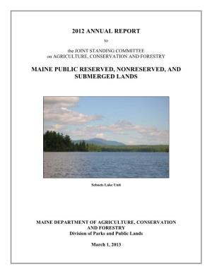 2012 Annual Report Maine Public Reserved