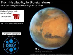 Studying the Possibility of Life on Mars on Earth