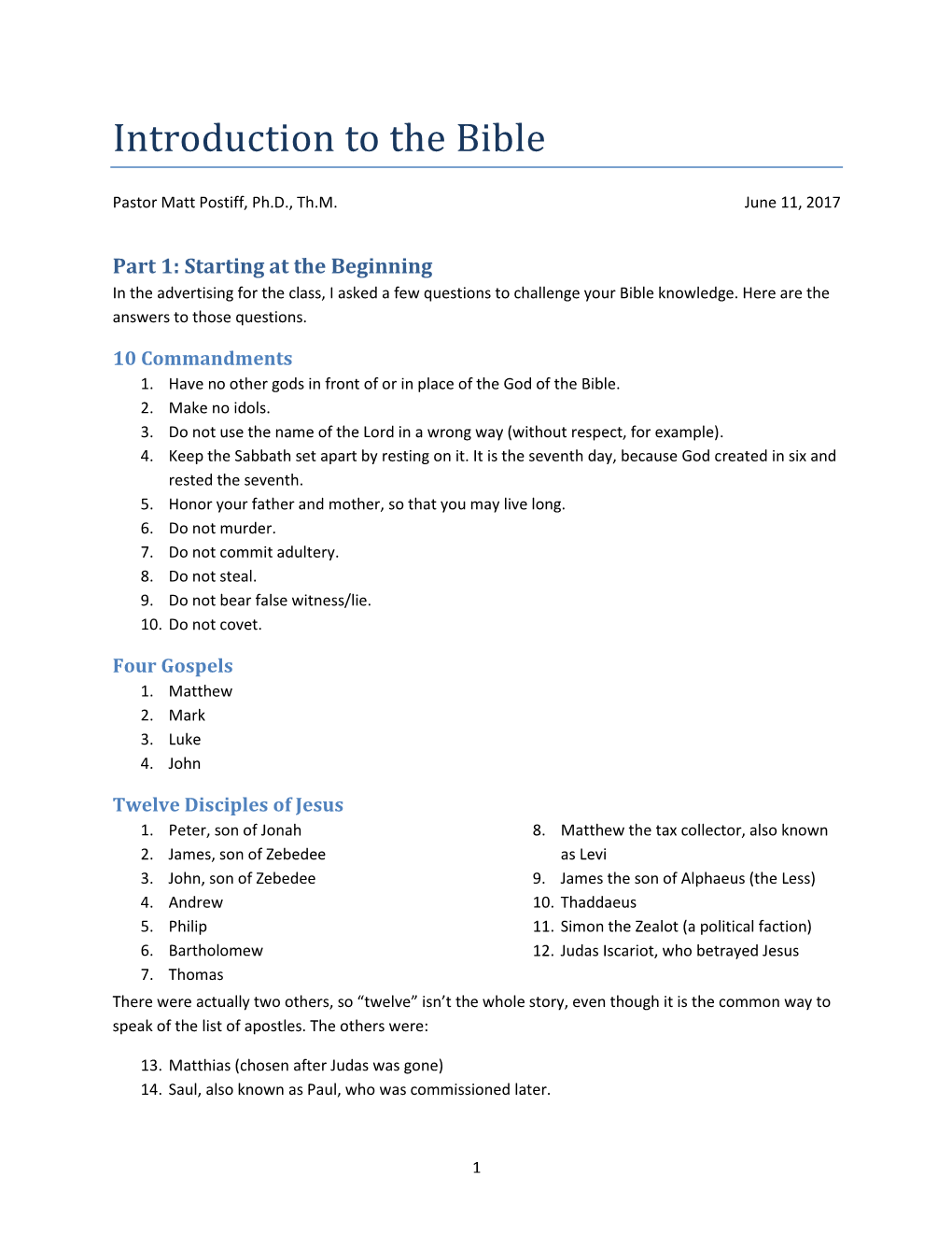 Introduction to the Bible (Pdf)