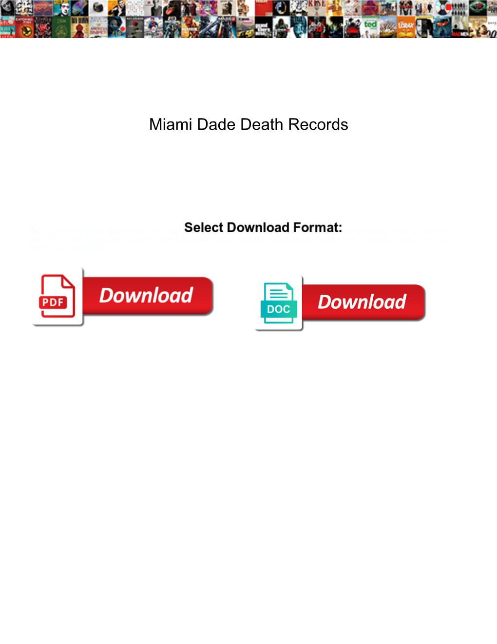 Miami Dade Death Records