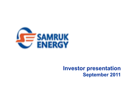 Presentation by Samruk Energy, Saltanat Shunayeva