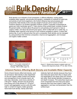 Inherent Factors Affecting Bulk Density and Available Water