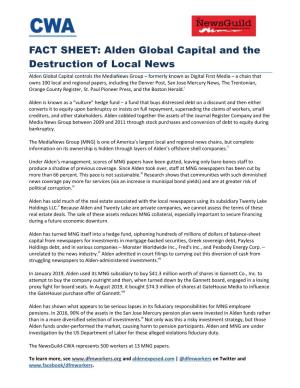 FACT SHEET: Alden Global Capital and the Destruction of Local News