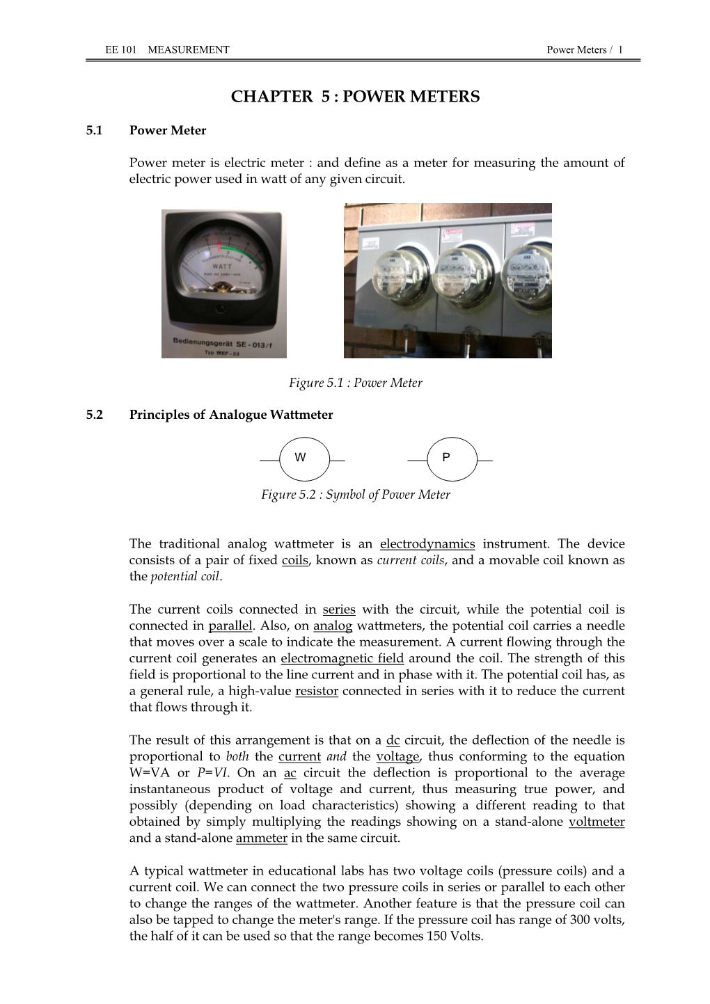 Chapter 5 : Power Meters