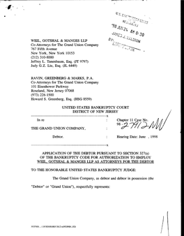 Page 1 $2$ • Well, GOTSHAL & MANGES LLP Co-Attorneys for The
