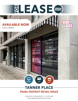 Tanner Place Pearl District Retail Space