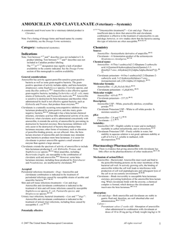 AMOXICILLIN and CLAVULANATE (Veterinary—Systemic)