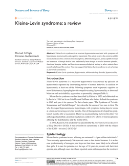 Kleine-Levin Syndrome: a Review