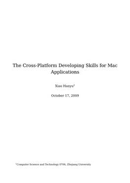 The Cross-Platform Developing Skills for Mac Applications