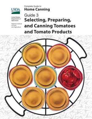 Selecting, Preparing, and Canning Tomatoes and Tomato Products