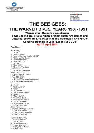 The Bee Gees: the Warner Bros
