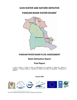 Iucn Water and Nature Initiative Pangani Basin Water Board
