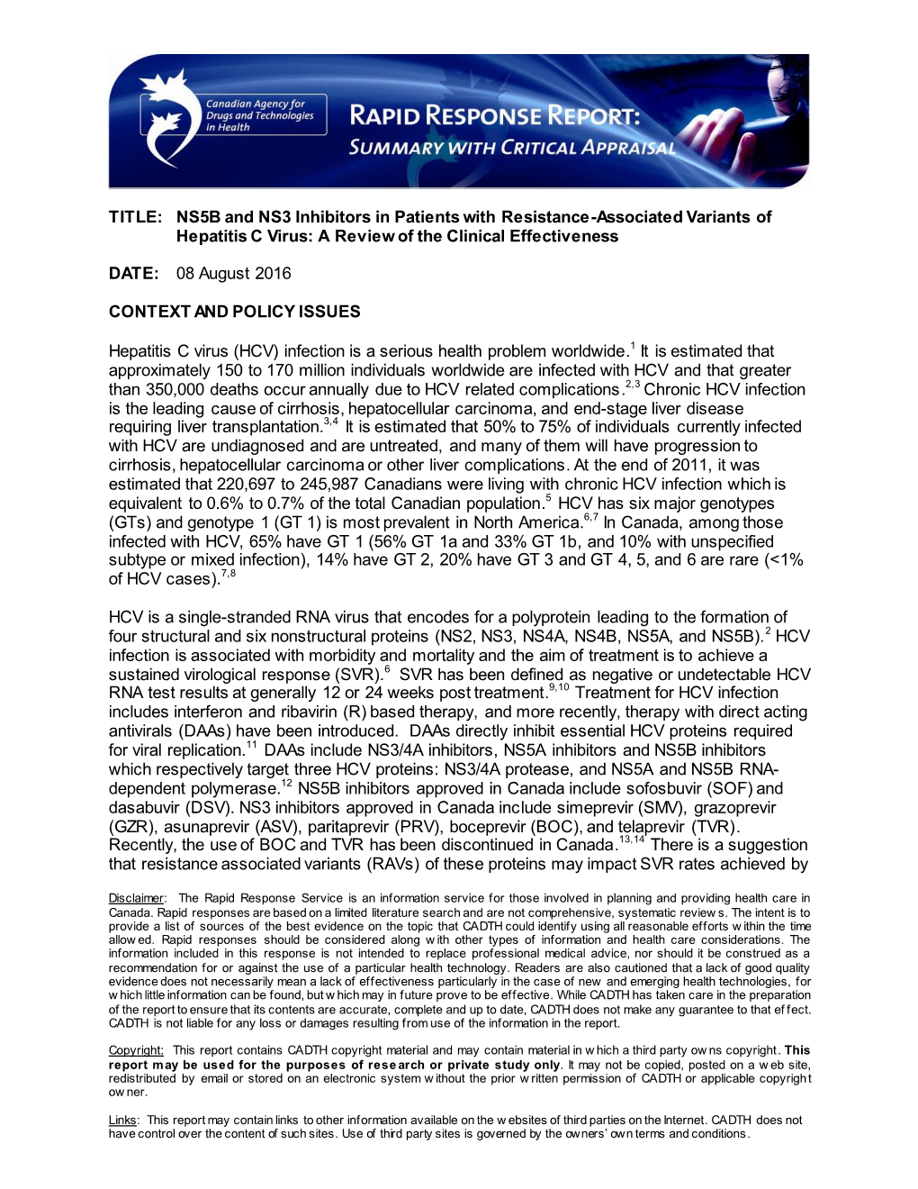 NS5B and NS3 Inhibitors in Patients with Resistance-Associated Variants of Hepatitis C Virus: a Review of the Clinical Effectiveness