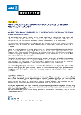 Afp-Services Selected to Provide Coverage of The