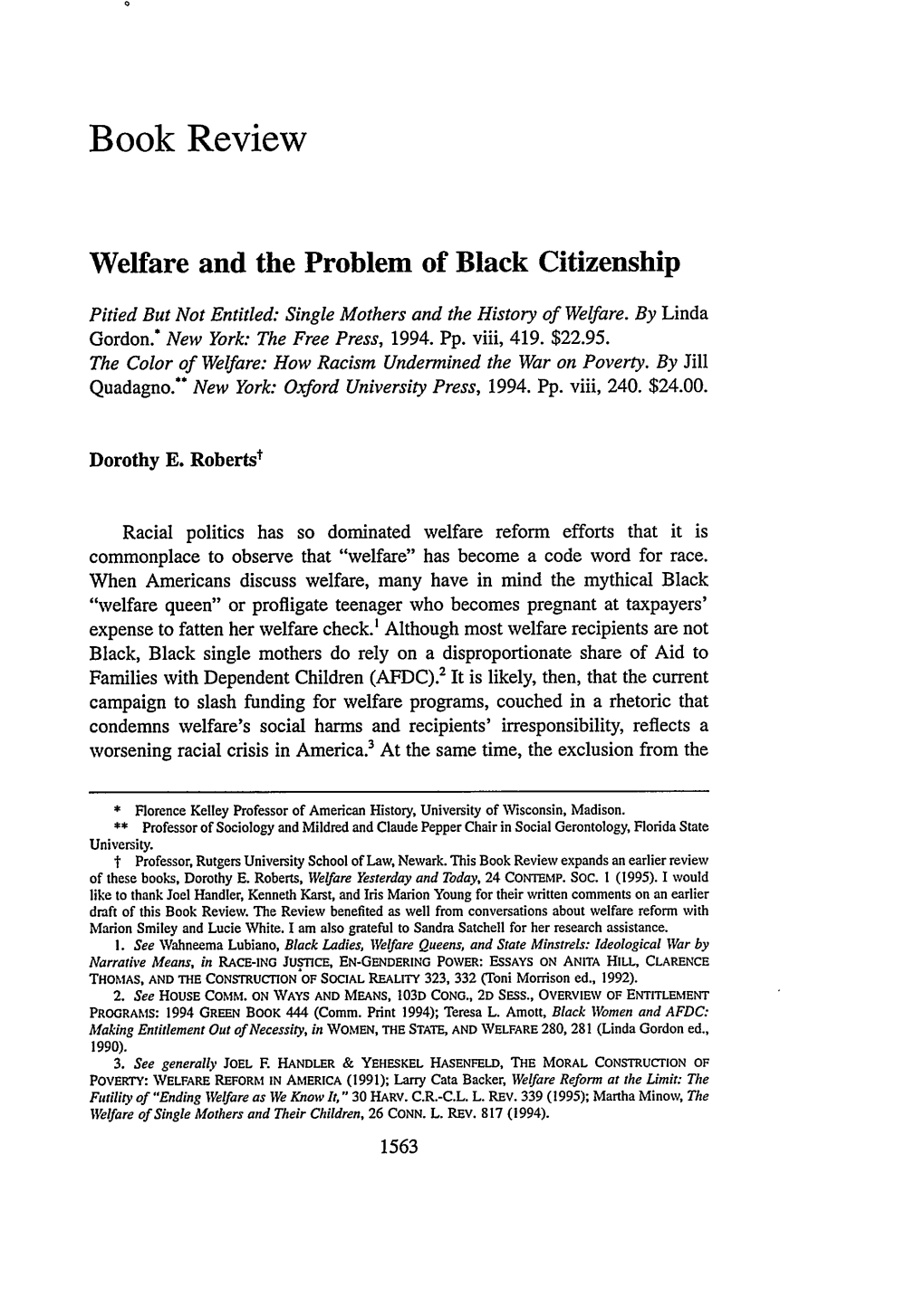 Welfare and the Problem of Black Citizenship