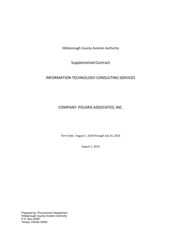 Supplemental Contract INFORMATION TECHNOLOGY