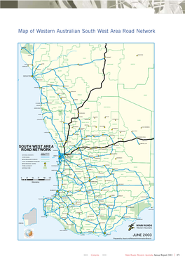 Map of Western Australian South West Area Road Network