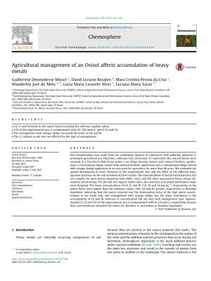 Agricultural Management of an Oxisol Affects Accumulation of Heavy Metals