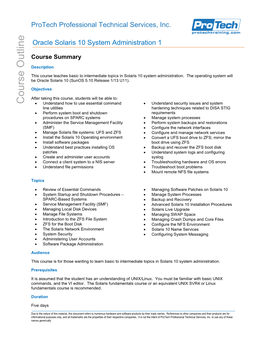 Oracle Solaris 10 System Administration 1
