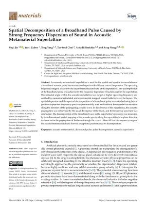 Spatial Decomposition of a Broadband Pulse Caused by Strong Frequency Dispersion of Sound in Acoustic Metamaterial Superlattice